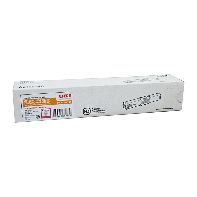 OKI C310DN Magenta Toner cartridge, vibrant color, high yield, compatible with various OKI printers.