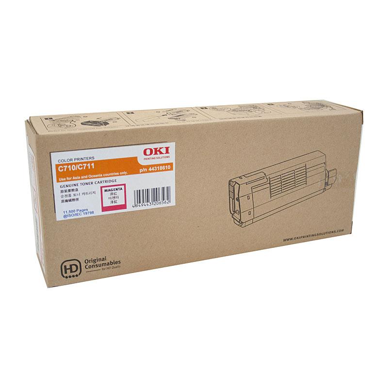 OKI C710N/C711N Magenta Toner cartridge, vibrant color, high yield, compatible with OKI printers.