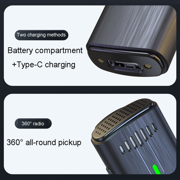 One To Two Outdoor Recording Lavalier Microphone with charging compartment, showcasing its compact design and wireless features.