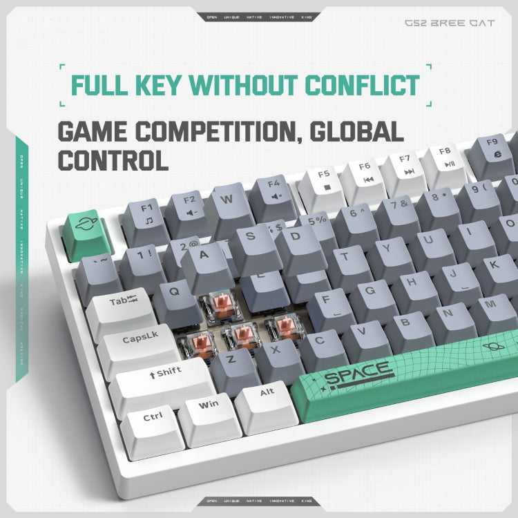 ONIKUMA G52 RGB Mechanical Keyboard with 82 keys, featuring brown switches and vibrant lighting effects, ergonomically designed for comfort.