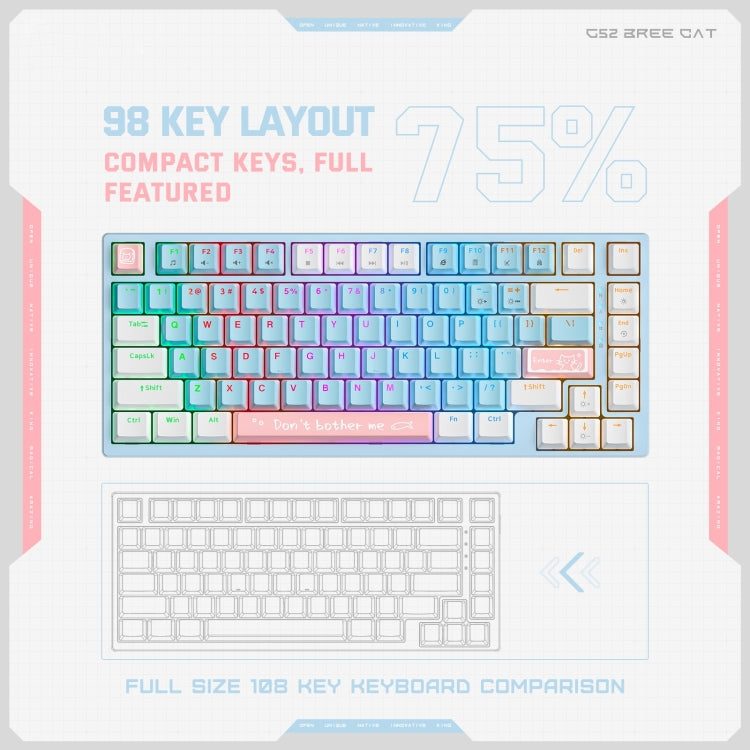 ONIKUMA G52 RGB Mechanical Keyboard with 82 keys, featuring brown switches and vibrant lighting effects, ergonomically designed for comfort.