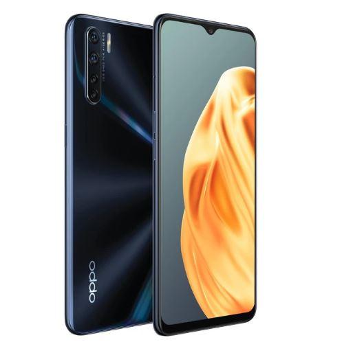 Oppo A91 4G Dual Sim smartphone in Lightening Black with 6.4-inch AMOLED display and quad-camera setup.