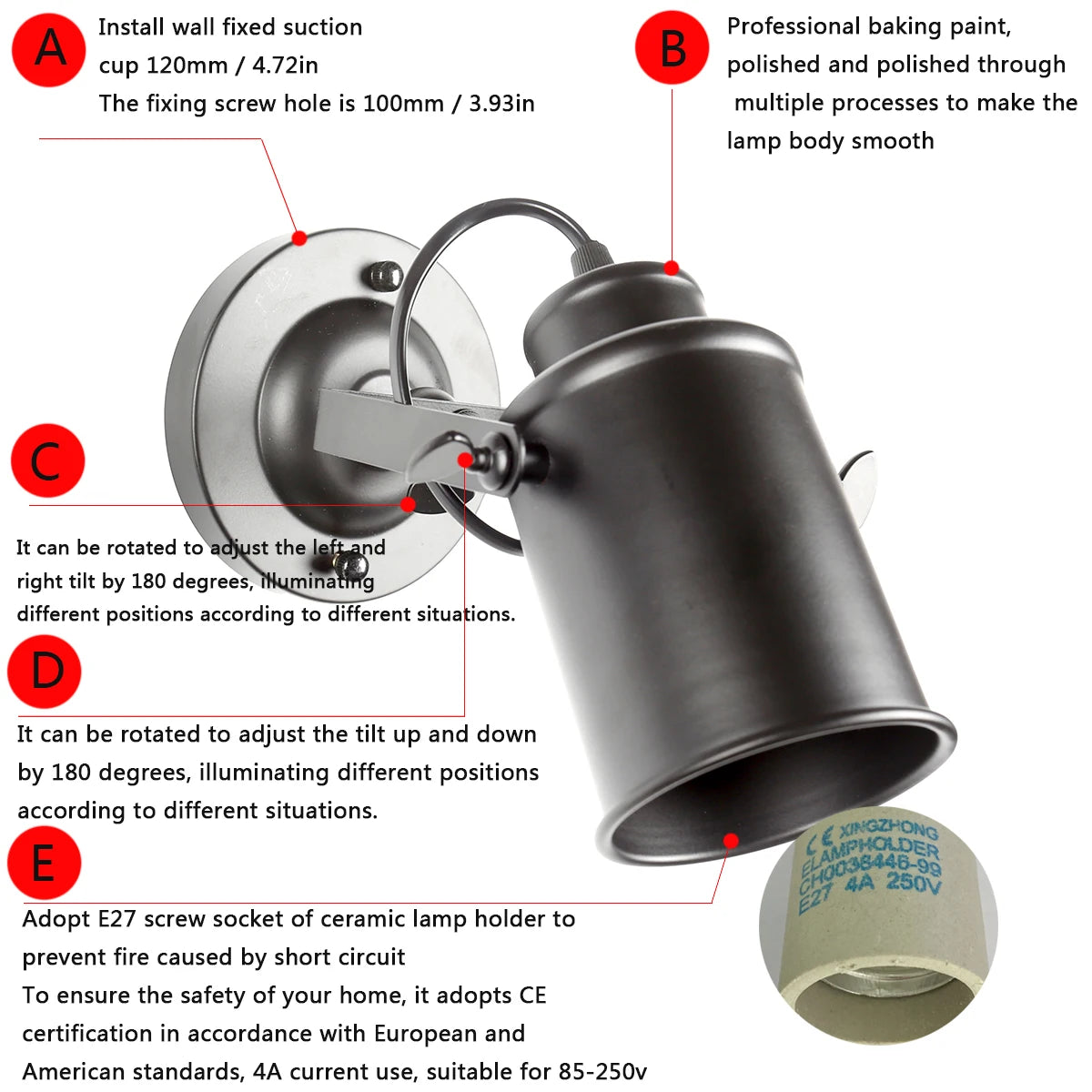 Outdoor LED Wall Lamp showcasing its sleek design and adjustable features, perfect for gardens and living spaces.