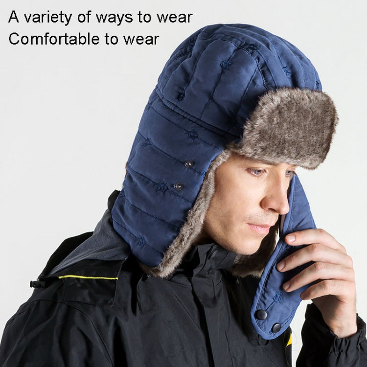 Outdoor Protect Face Neck Mask Hat in peach skin velvet with kitten embroidery, designed for winter activities like skiing and riding.