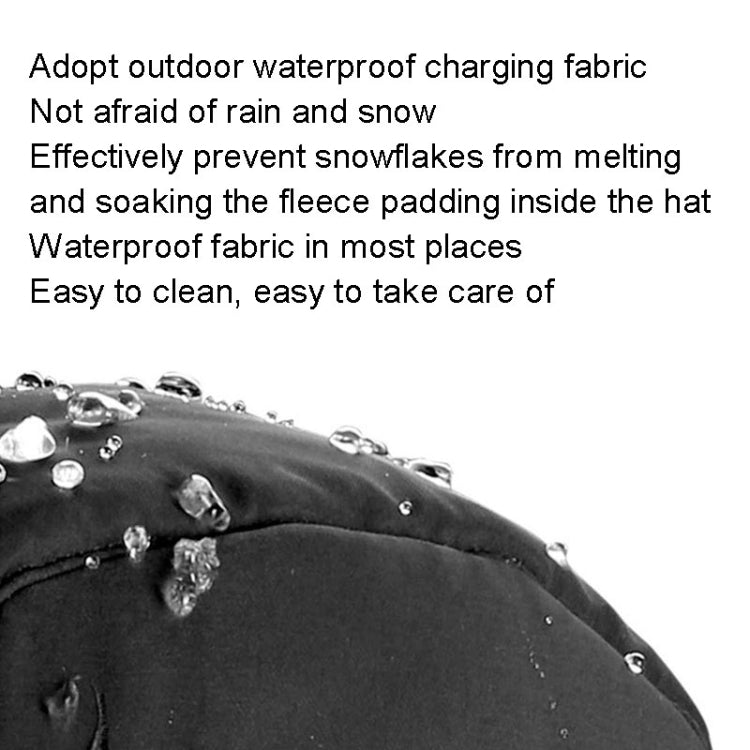 Outdoor Windproof Hat in winter setting, showcasing waterproof fabric and thickened cotton for warmth.