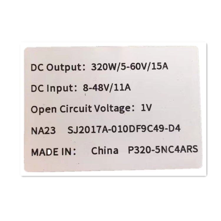 P320-5NC4ARS 320W Solar Panel Optimizer showcasing its compact design and specifications.