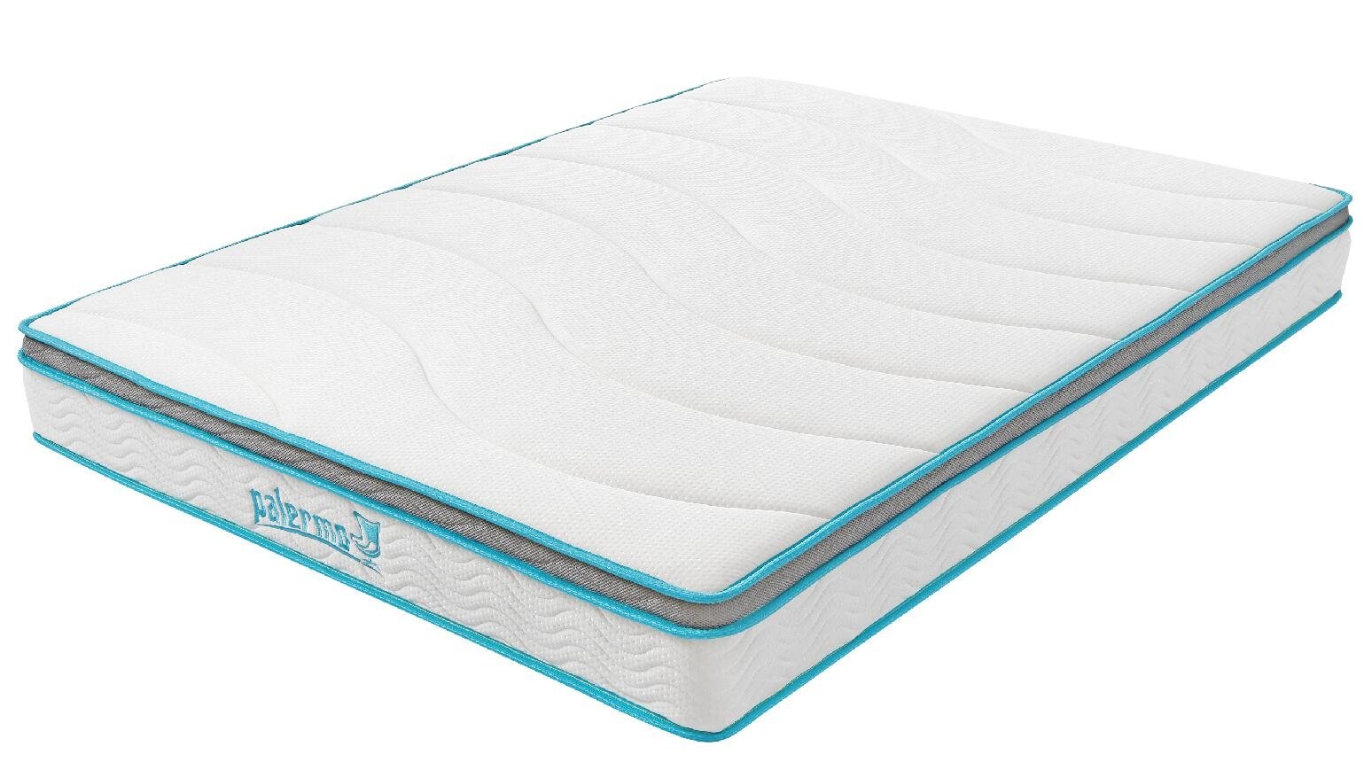 Palermo Double 20cm Memory Foam and Innerspring Hybrid Mattress showcasing its plush quilted top and sturdy innerspring support.