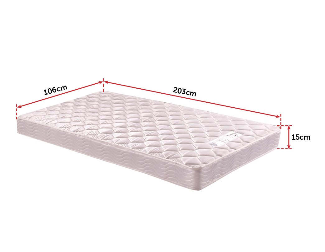 PALERMO King Single Bed Mattress featuring soft quilting and a solid spring core for optimal comfort and support.