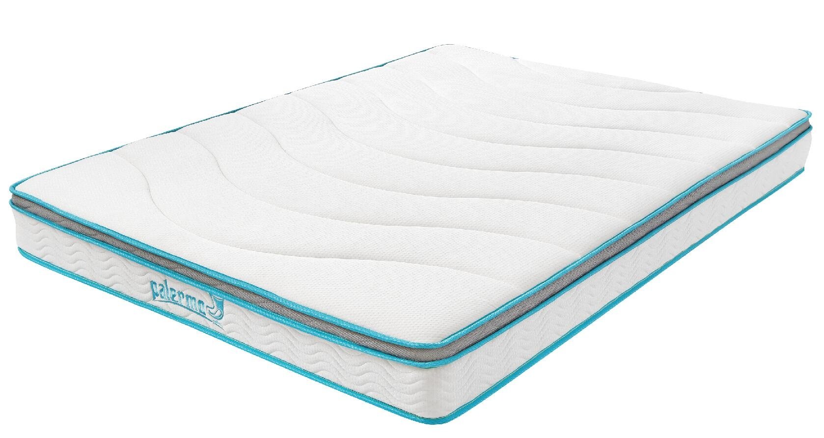 Palermo Queen 20cm Memory Foam and Innerspring Hybrid Mattress showcasing its plush top layer and sturdy innerspring support.