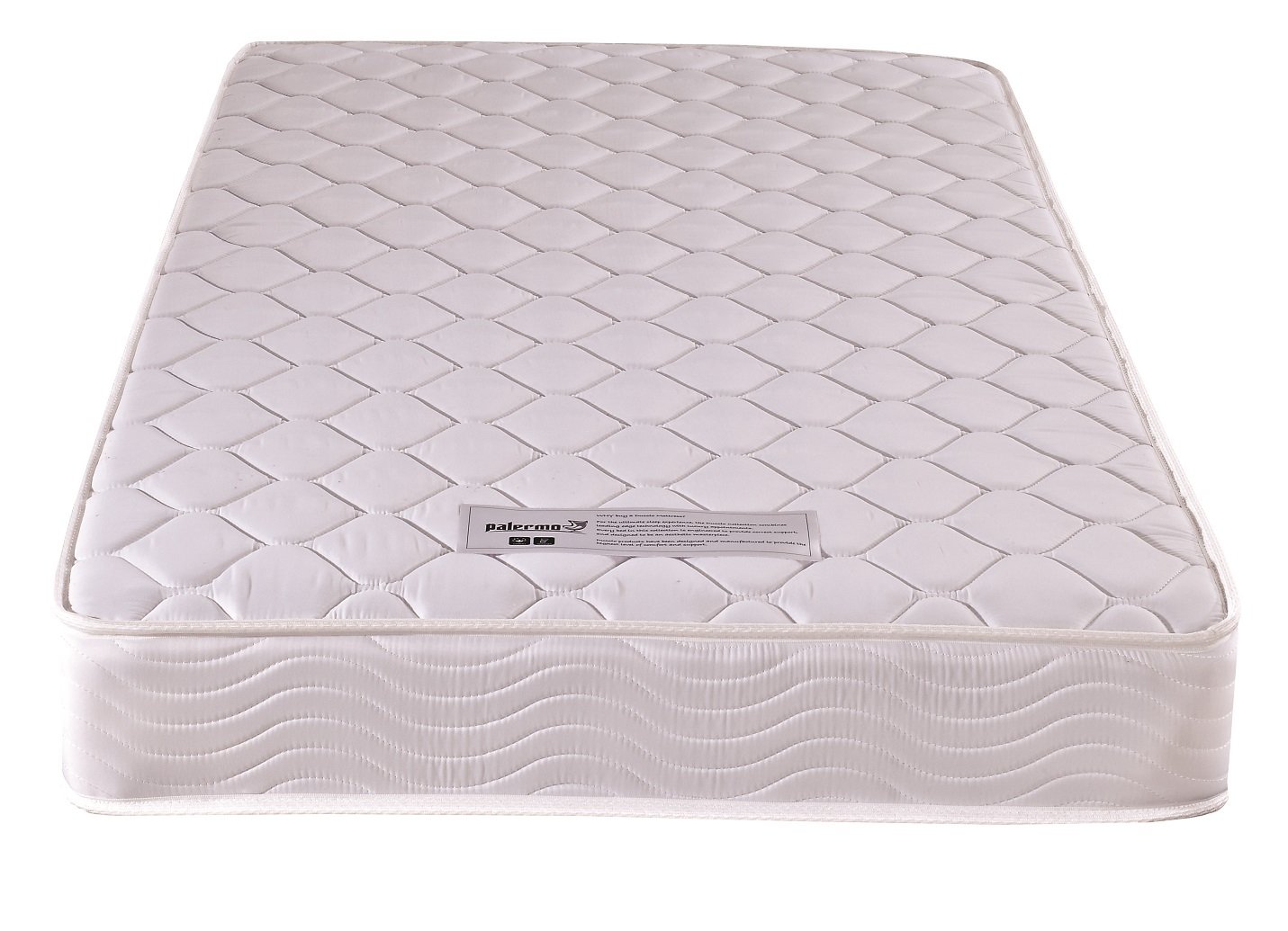 PALERMO Single Bed Mattress featuring soft quilting and a solid spring core, designed for comfort and support.