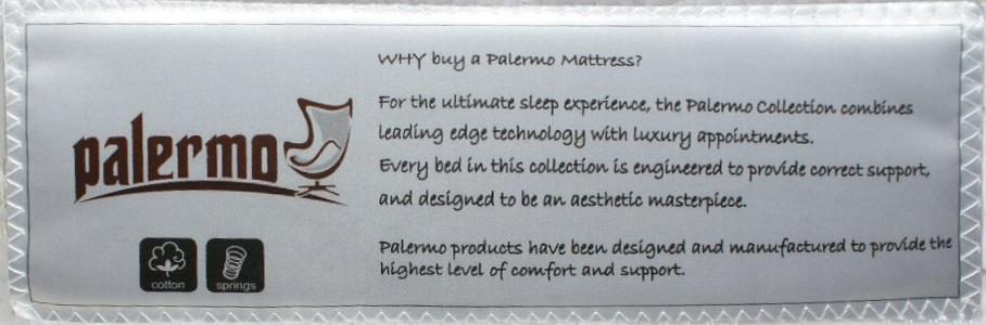 PALERMO Single Bed Mattress featuring soft quilting and a solid spring core, designed for comfort and support.