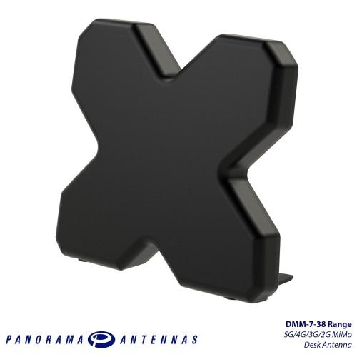 PANORAMA DMM-7-38-2TS9 Antenna in black, showcasing its compact design and versatile mounting options.