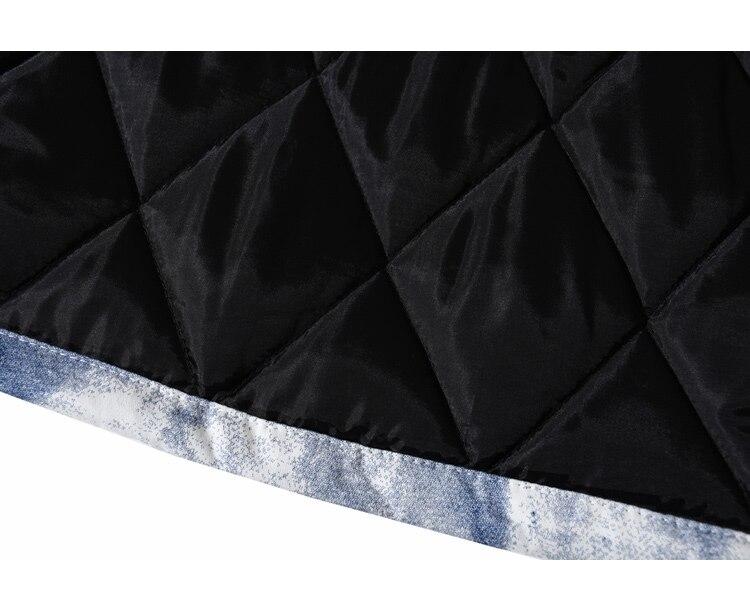 Men's winter parka jacket featuring a distressed tie dye design, hooded collar, and padded cotton filling for warmth.