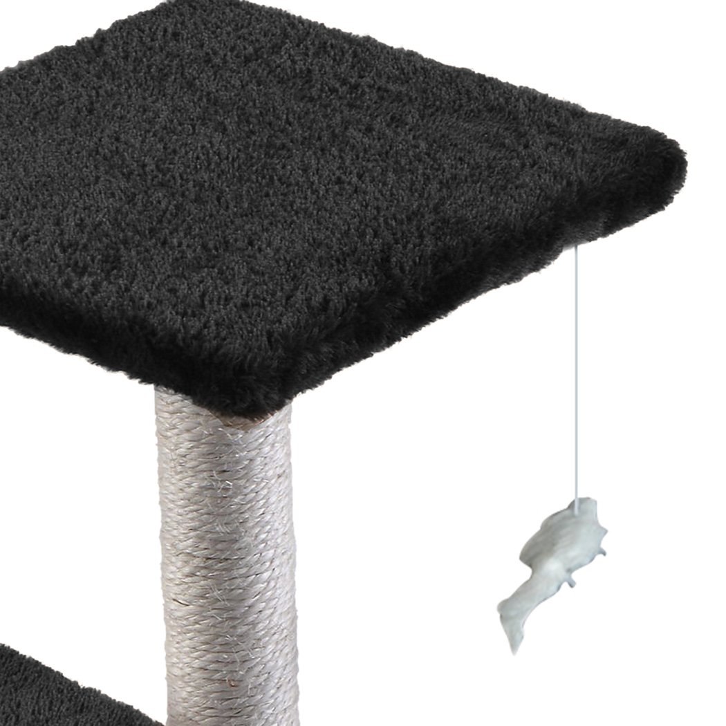 PaWz Cat Scratching Post Tree featuring plush and sisal materials, designed for indoor use, suitable for all cat sizes.