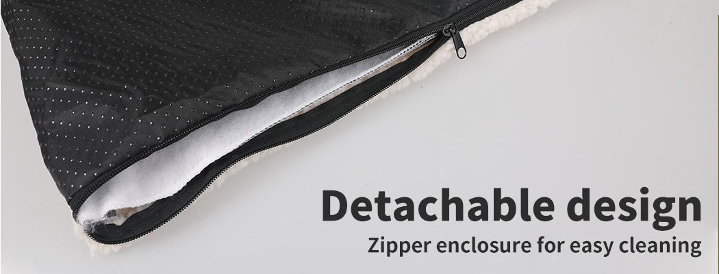 PaWz Heated Pet Bed featuring a soft cashmere wool surface and anti-slip bottom, designed for pet comfort and safety during winter.