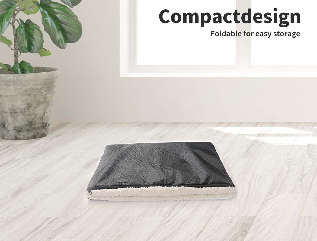 PaWz Heated Pet Bed featuring a soft cashmere wool surface and anti-slip bottom, designed for pet comfort and safety during winter.