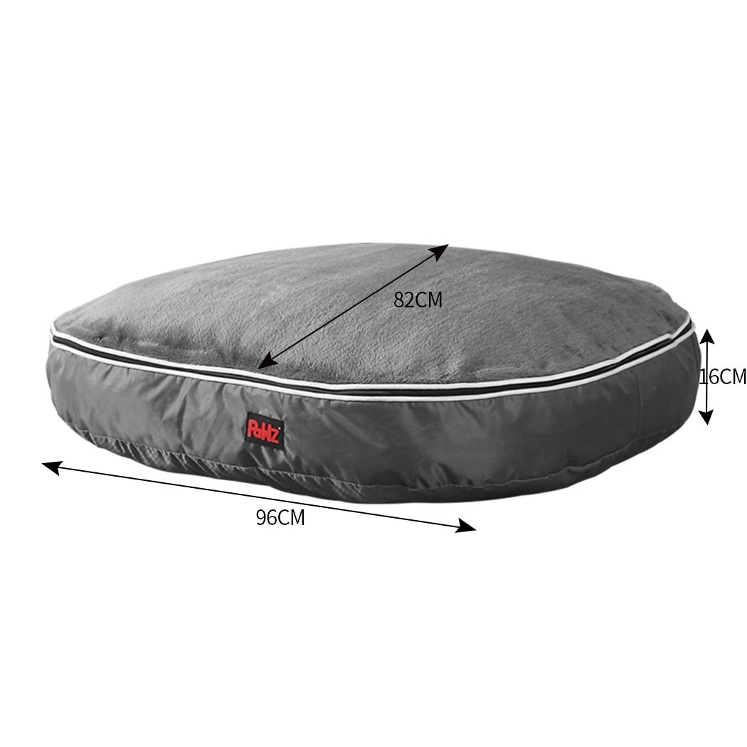 PaWz Heavy Duty Pet Bed Mattress in grey, featuring plush top and durable poly-canvas exterior, perfect for dogs and cats.