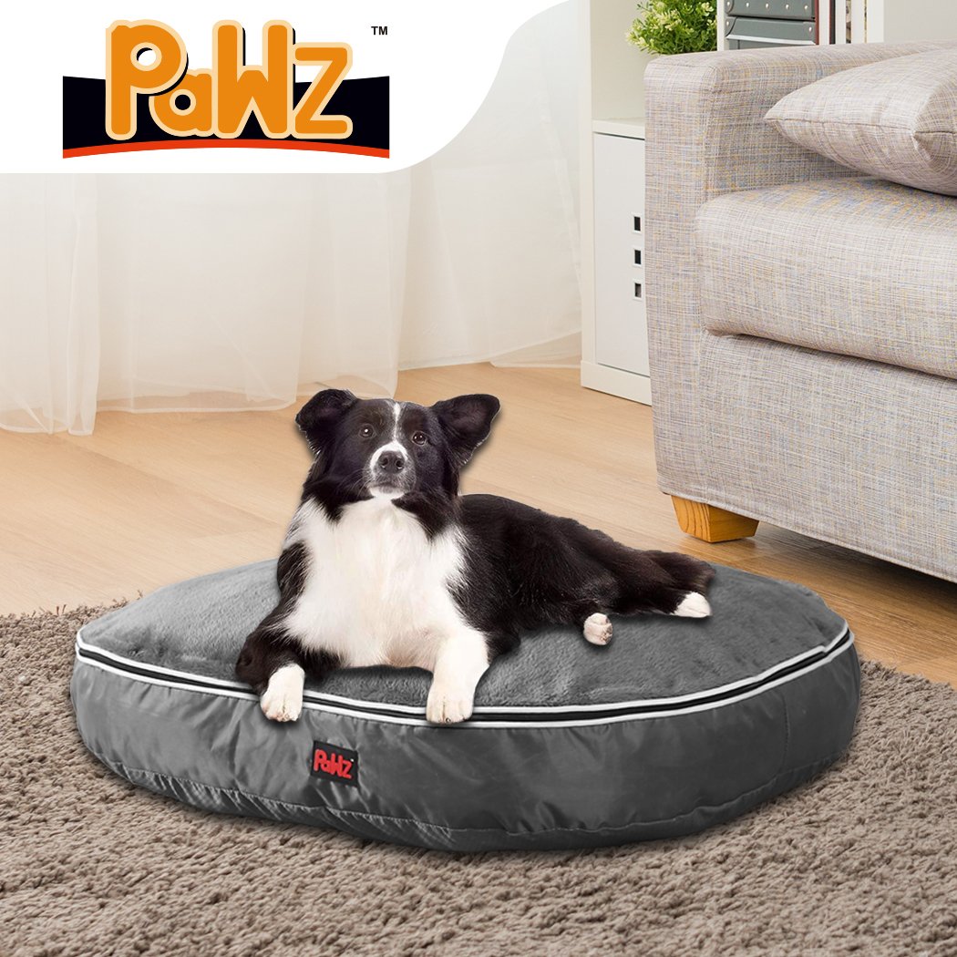 PaWz Heavy Duty Pet Bed Mattress in grey, featuring plush top and durable poly-canvas exterior, perfect for dogs and cats.