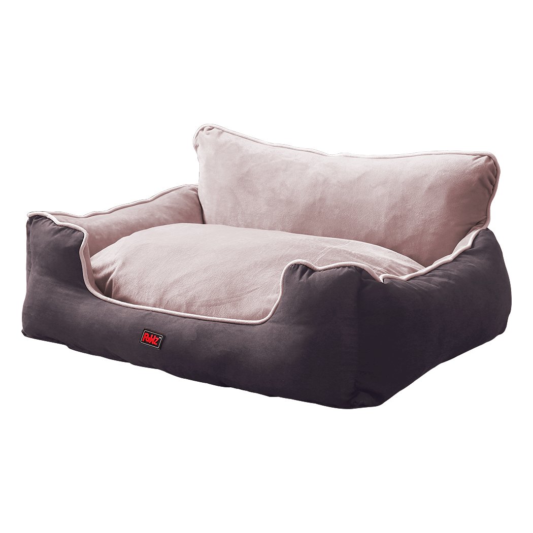 PaWz Pet Bed in grey, featuring soft plush material and pillow-like walls for ultimate pet comfort.