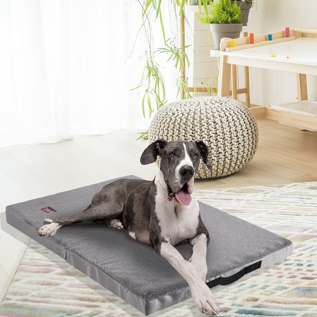 PaWz Foldable Pet Bed in grey, featuring a soft plush surface and portable design, ideal for dogs and cats.