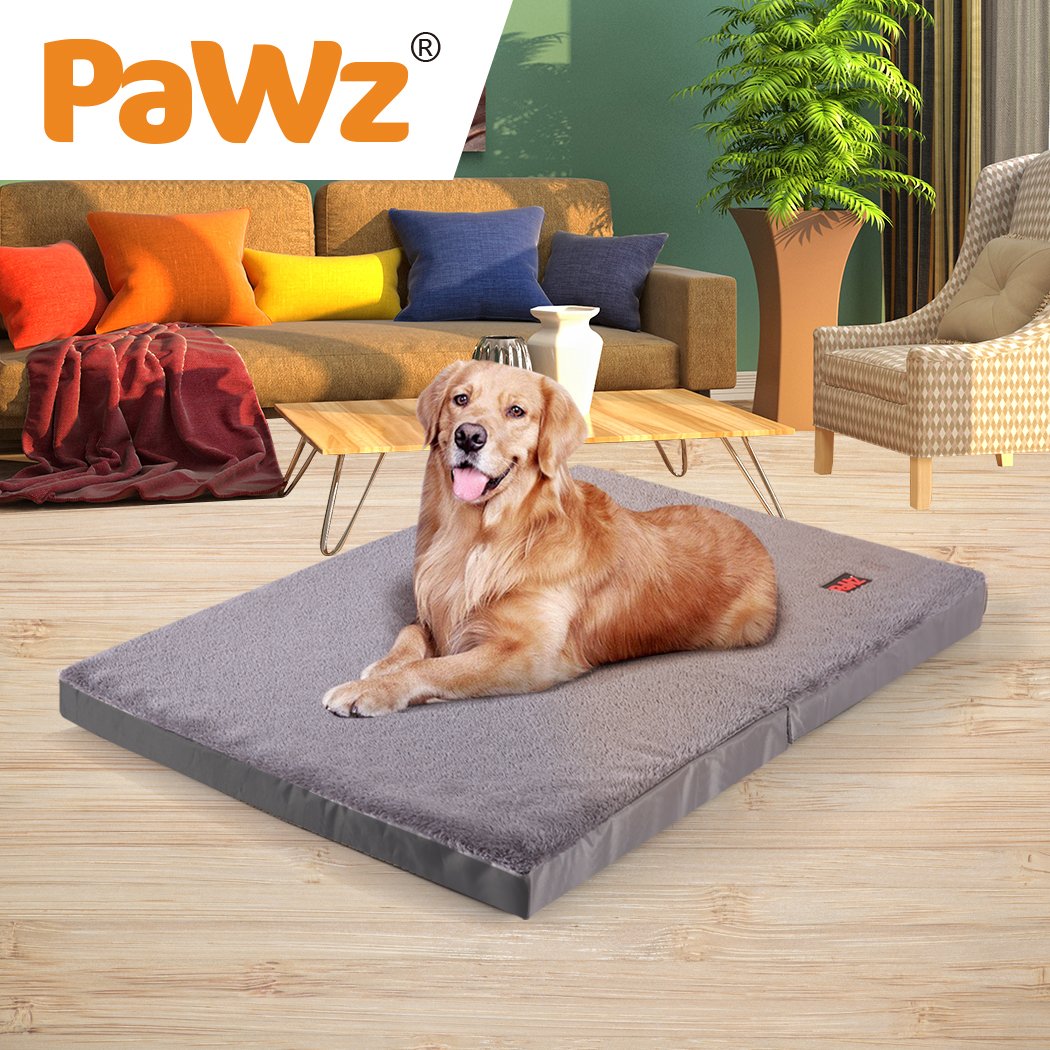 PaWz Foldable Dog Bed in black, featuring soft plush surface and portable design, ideal for travel and home use.