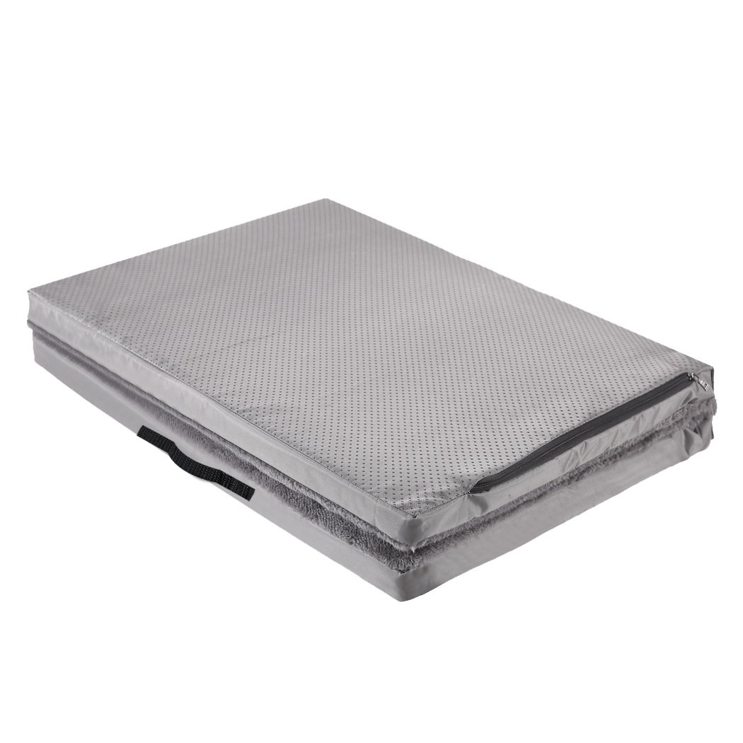 PaWz Foldable Pet Bed in grey, featuring a soft plush surface and non-slip bottom, ideal for dogs and cats.