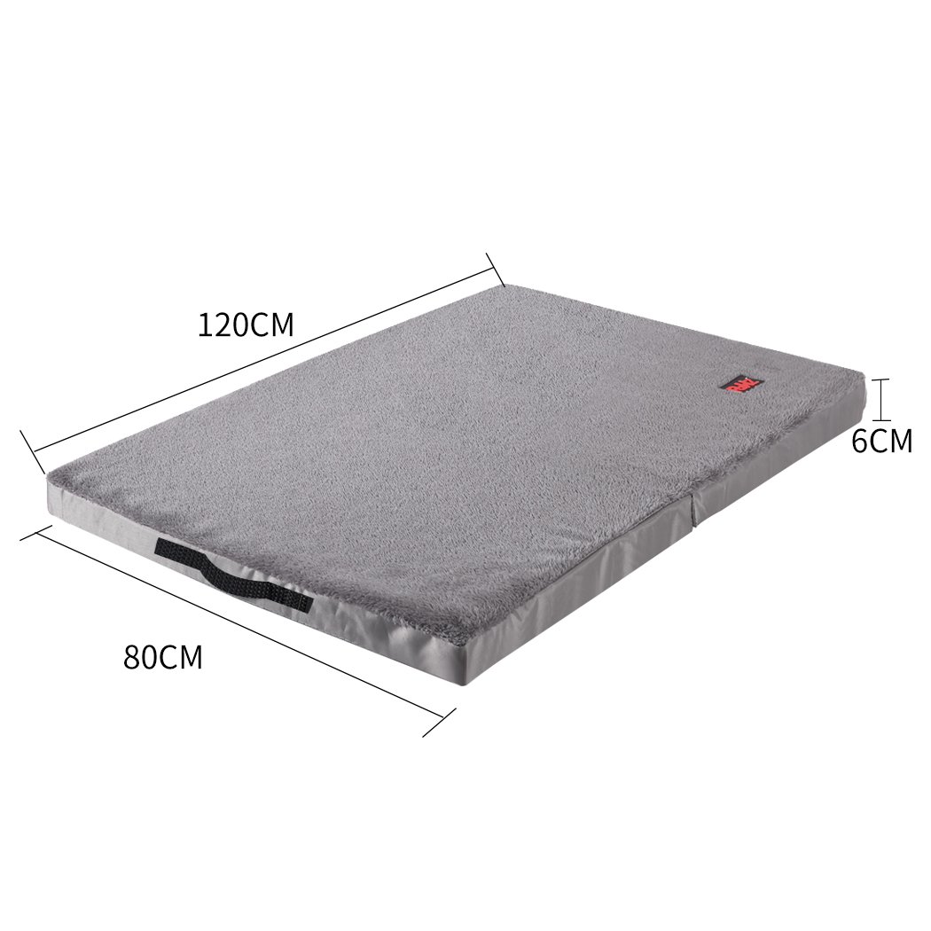 PaWz Foldable Pet Bed in grey, featuring a soft plush surface and non-slip bottom, ideal for dogs and cats.