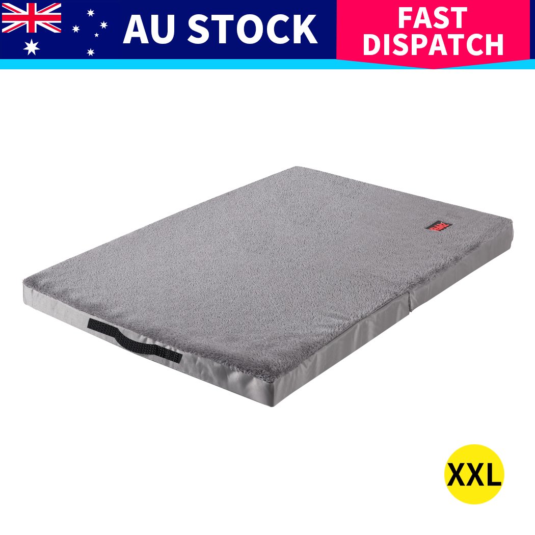 PaWz Foldable Pet Bed in grey, featuring a soft plush surface and non-slip bottom, ideal for dogs and cats.