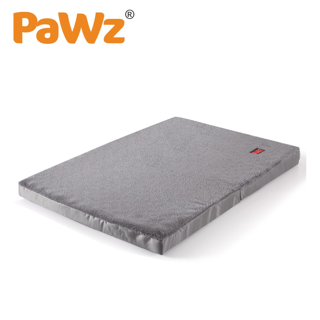 PaWz Foldable Dog Bed in black, featuring soft plush surface and portable design for pets.
