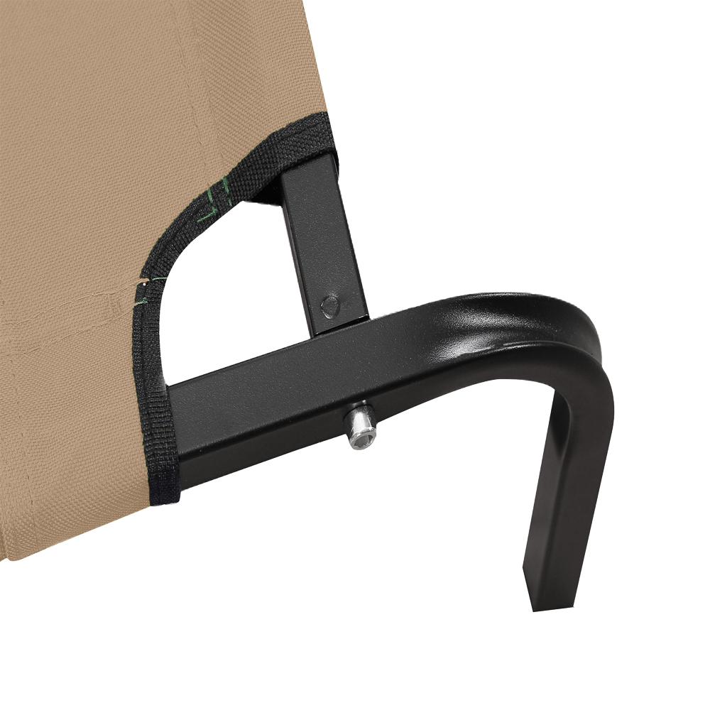 PaWz Pet Bed featuring a heavy-duty steel frame and weatherproof cover, designed for comfort and safety for dogs and puppies.