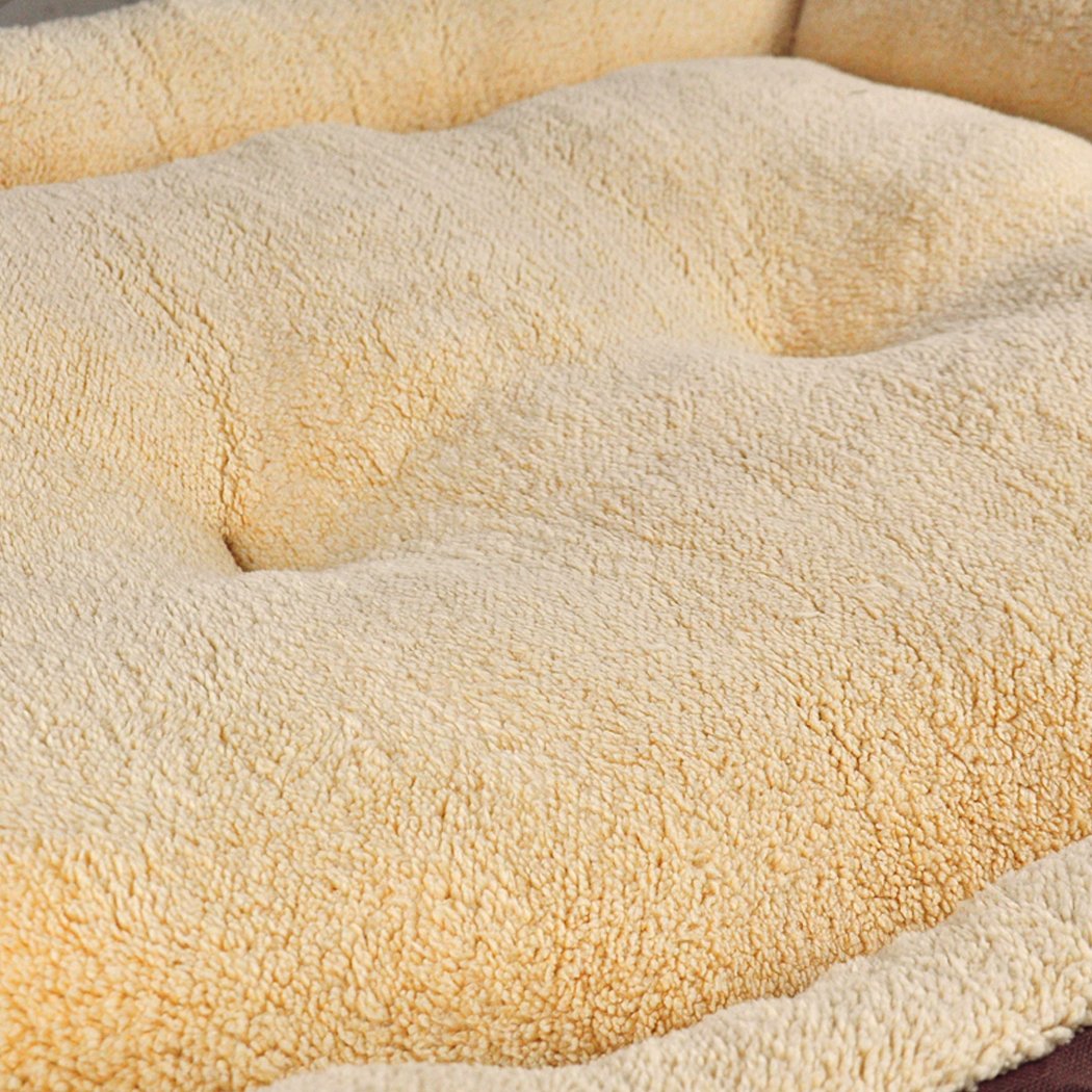 PaWz Pet Bed Mattress in brown color, featuring ultra-soft fleece lining and durable poly-canvas exterior, designed for dogs and cats.