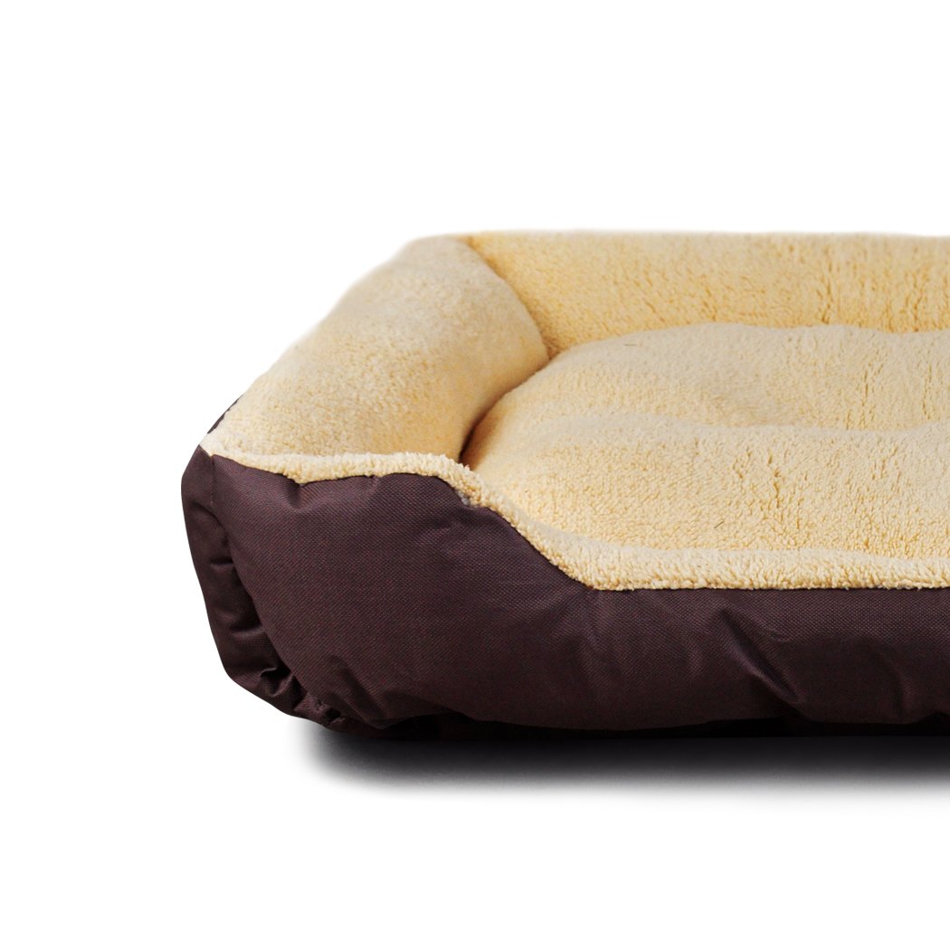 PaWz Pet Bed Mattress in brown color, featuring ultra-soft fleece lining and durable poly-canvas exterior, designed for dogs and cats.