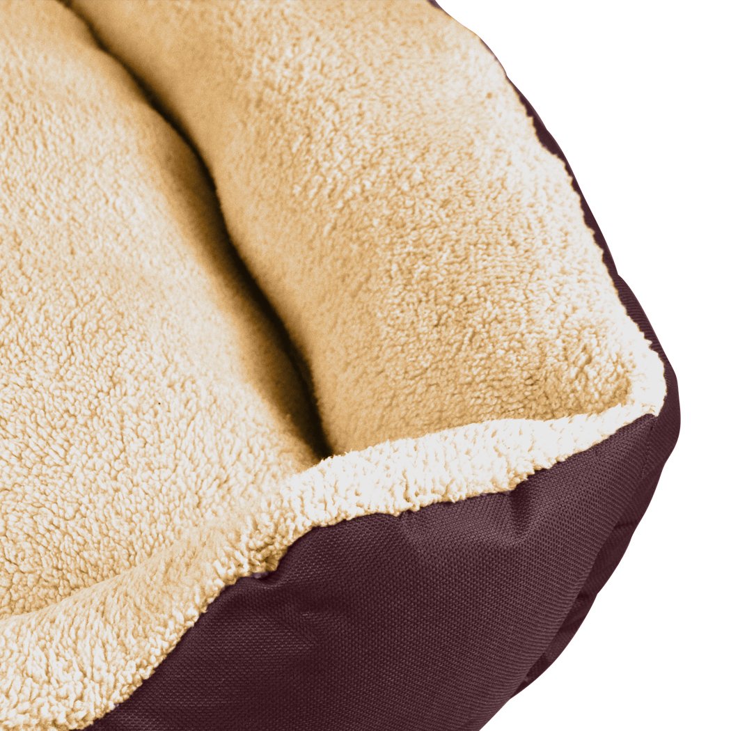 PaWz Pet Bed Mattress in brown color, featuring ultra-soft fleece lining and durable poly-canvas exterior, designed for dogs and cats.