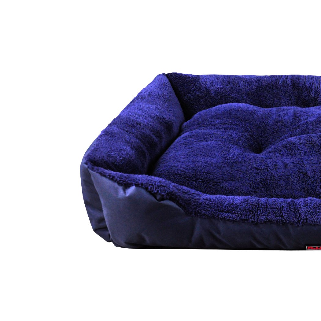 PaWz Pet Bed Mattress in blue, featuring soft fleece lining and durable poly-canvas exterior, perfect for dogs and cats.