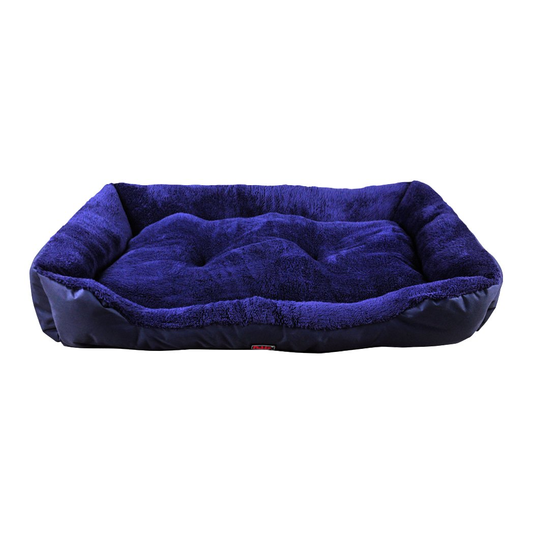 PaWz Pet Bed Mattress in blue, featuring soft fleece lining and durable poly-canvas exterior, perfect for dogs and cats.