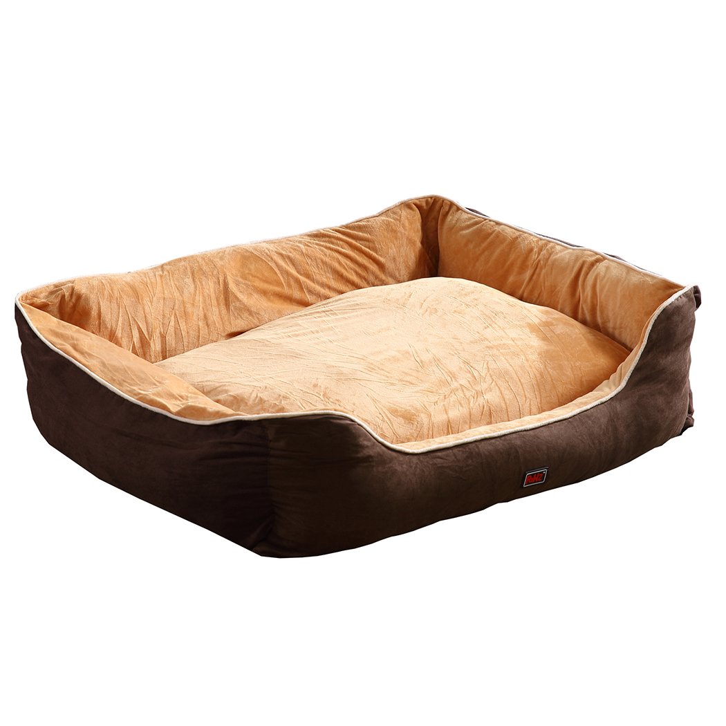 PaWz Pet Bed Mattress in brown color, featuring a soft and durable design suitable for dogs and cats, with a cuddler style for added comfort.