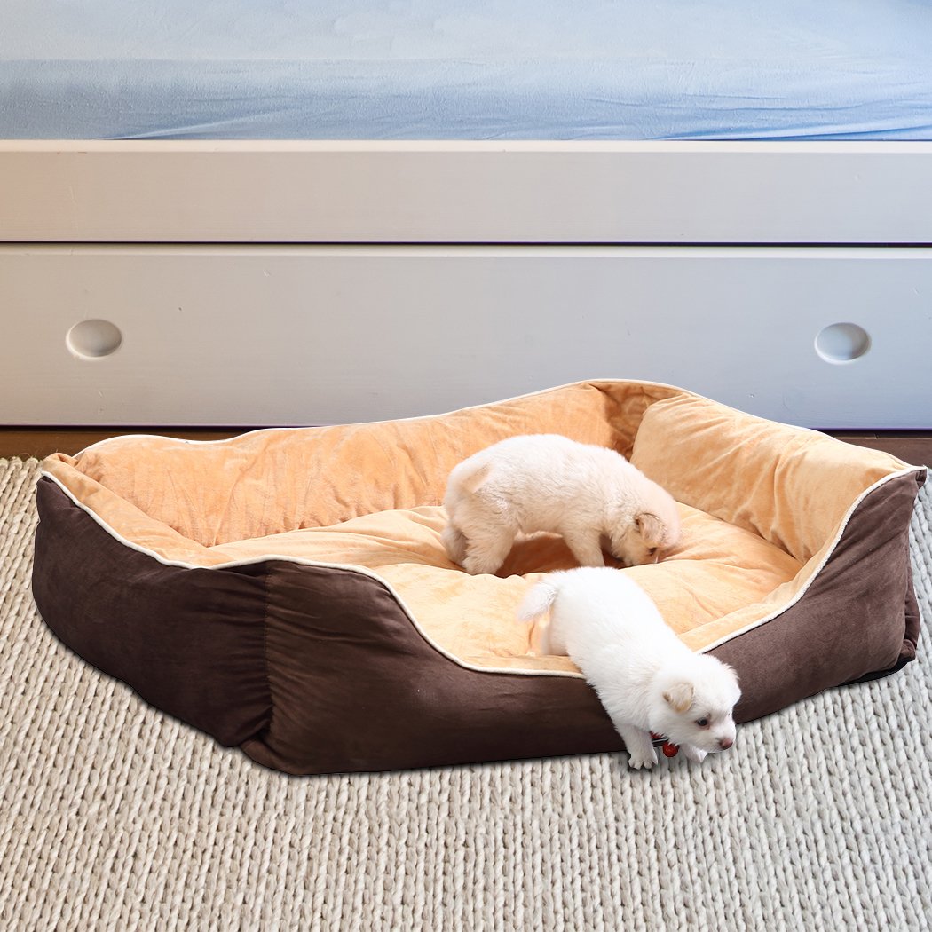PaWz Pet Bed Mattress in brown color, featuring a soft and durable design suitable for dogs and cats, with a cuddler style for added comfort.