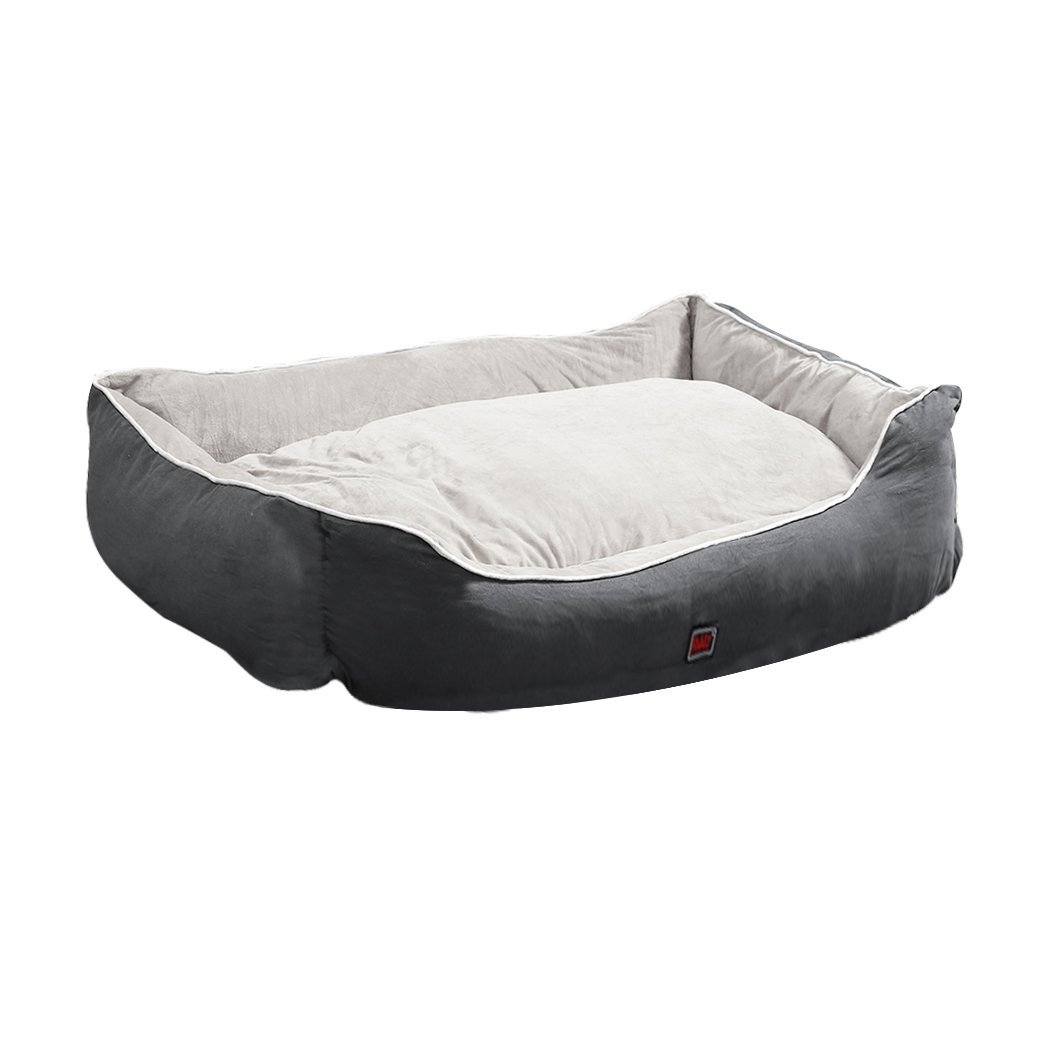 PaWz Pet Bed Mattress in grey, soft and cozy for dogs and cats, featuring a cuddler design with removable cover.