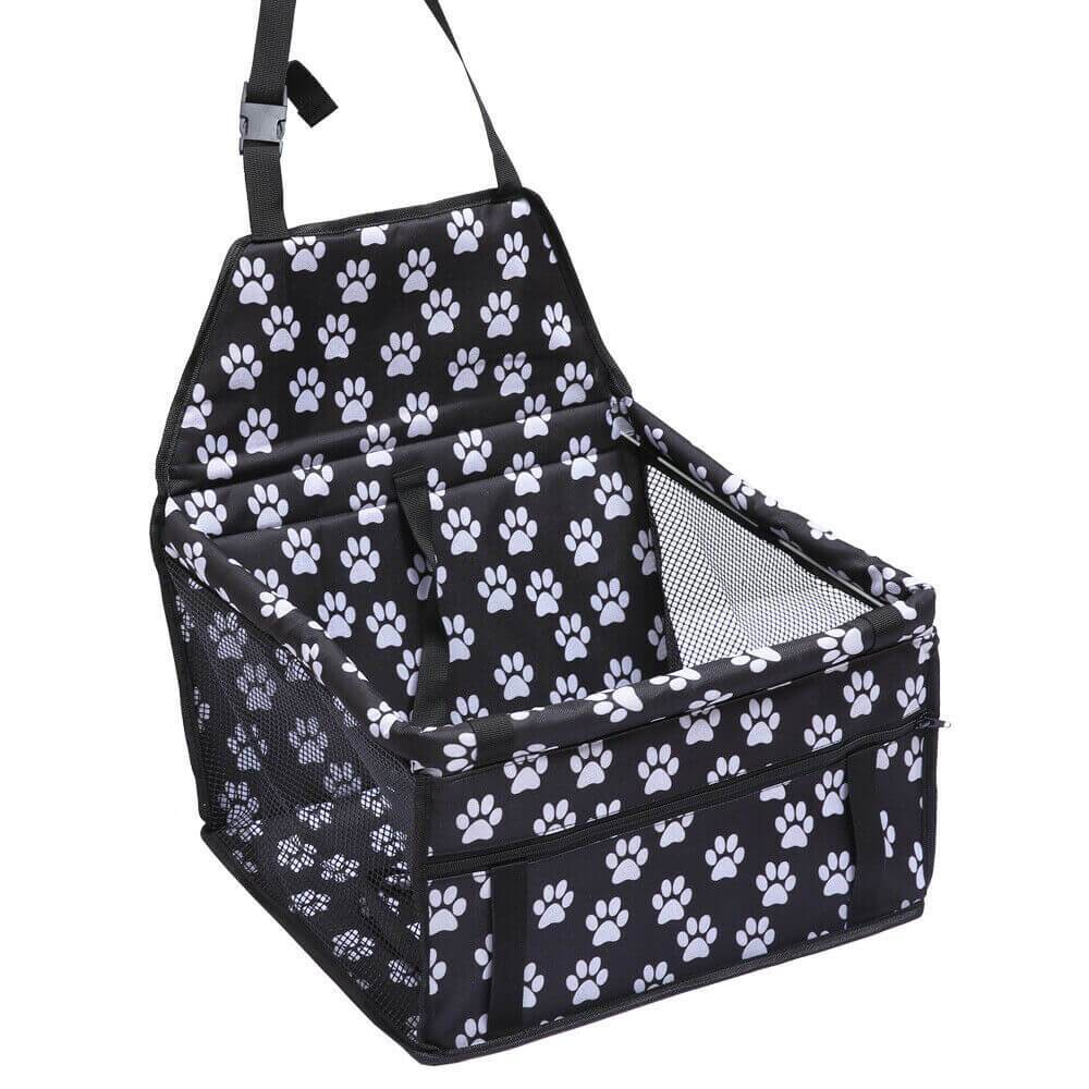 PaWz Pet Car Booster Seat designed for dogs and cats, featuring durable fabric, padded seating, and adjustable straps for secure travel.