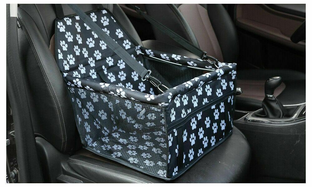 PaWz Pet Car Booster Seat designed for dogs and cats, featuring durable fabric, padded seating, and adjustable straps for secure travel.