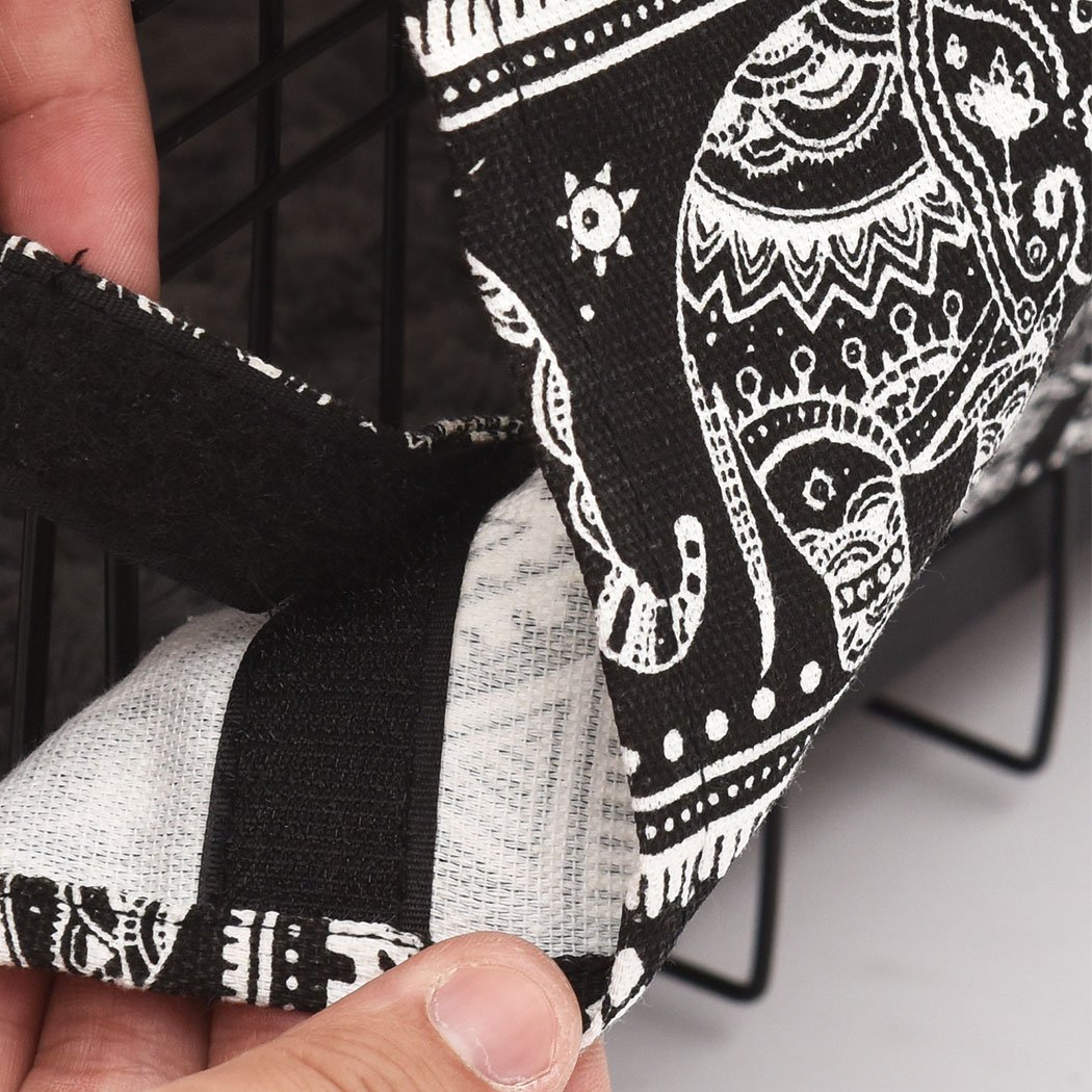 PaWz Pet Dog Cage Crate in black with plush bed and kennel cover, showcasing its foldable design and double door access.