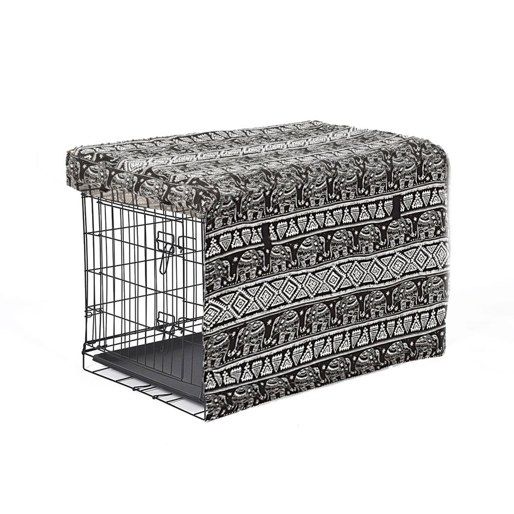 PaWz Pet Dog Cage Crate Metal Carrier with cover, featuring a foldable design and double door access, ideal for pet comfort and security.
