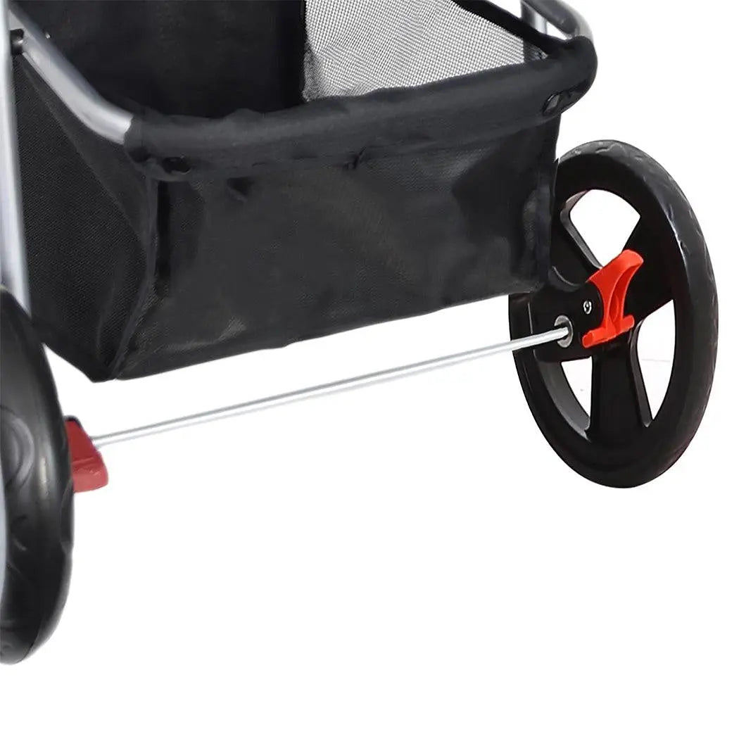 PaWz Pet Stroller featuring three wheels, waterproof Oxford cloth, and a cozy interior for dogs and cats.