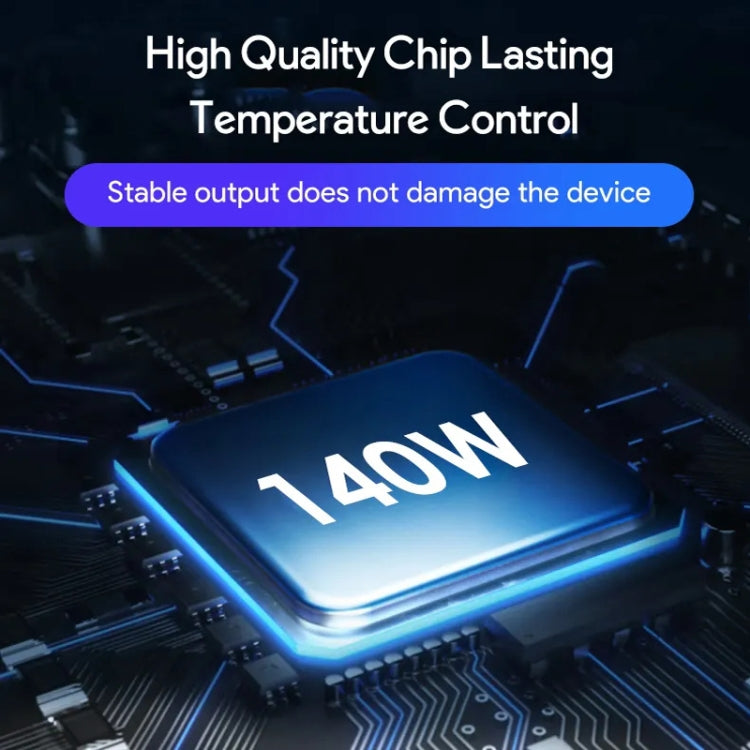 PD3.1 140W USB-C PD Laptop Power Adapter designed for Apple M1/M2 MacBook, featuring a sleek design and multiple fast charging protocols.