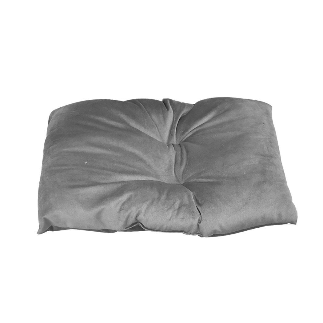 Cozy grey pet bed with adorable ears, designed for cats and small dogs, featuring a cocoon shape for warmth and comfort.