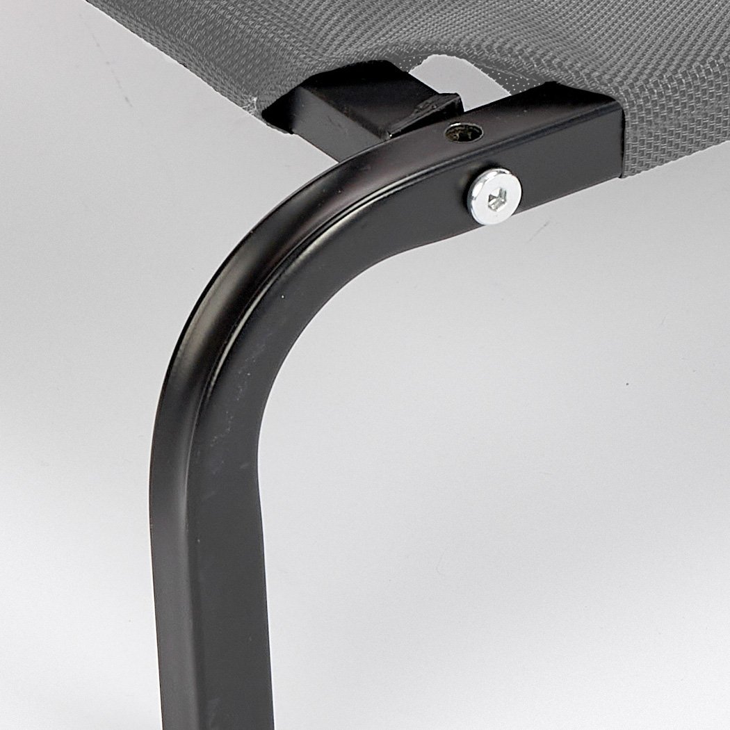 Grey Pet Bed Dog Beds Bedding Sleeping Non-toxic Heavy Trampoline, featuring a breathable mesh surface and sturdy steel frame for pet comfort.