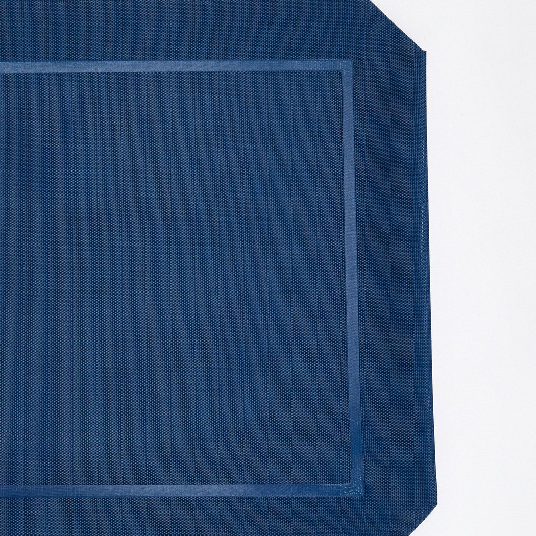 Close-up of a blue mat.