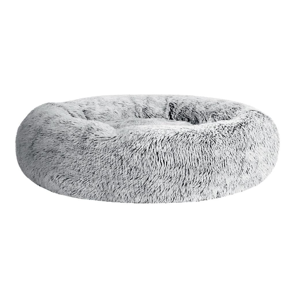 Large charcoal pet bed for dogs and cats, featuring a soft, durable design with a non-slip base and removable cover for easy cleaning.