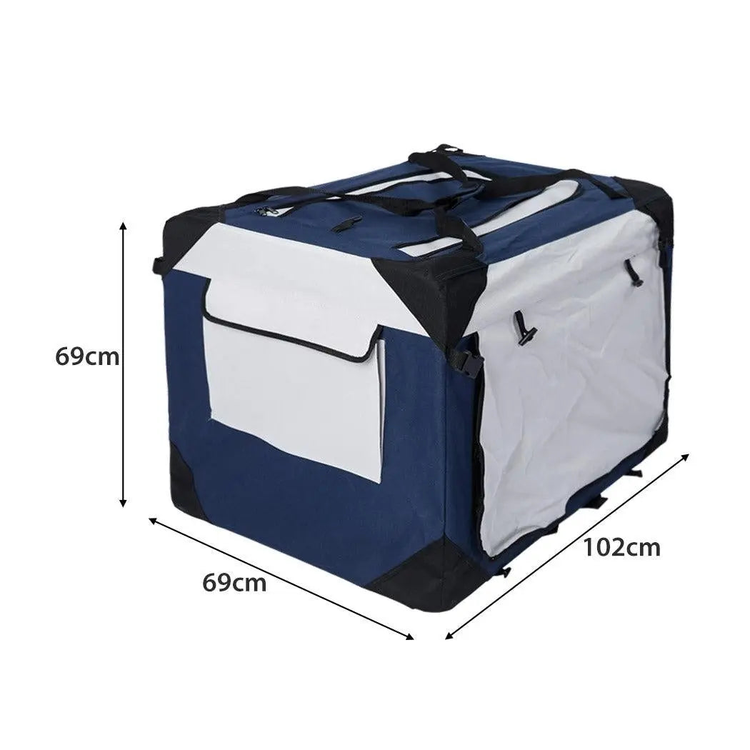 Spacious Pet Carrier Bag for dogs and puppies, featuring a ventilated canopy and durable design, perfect for outdoor travel.