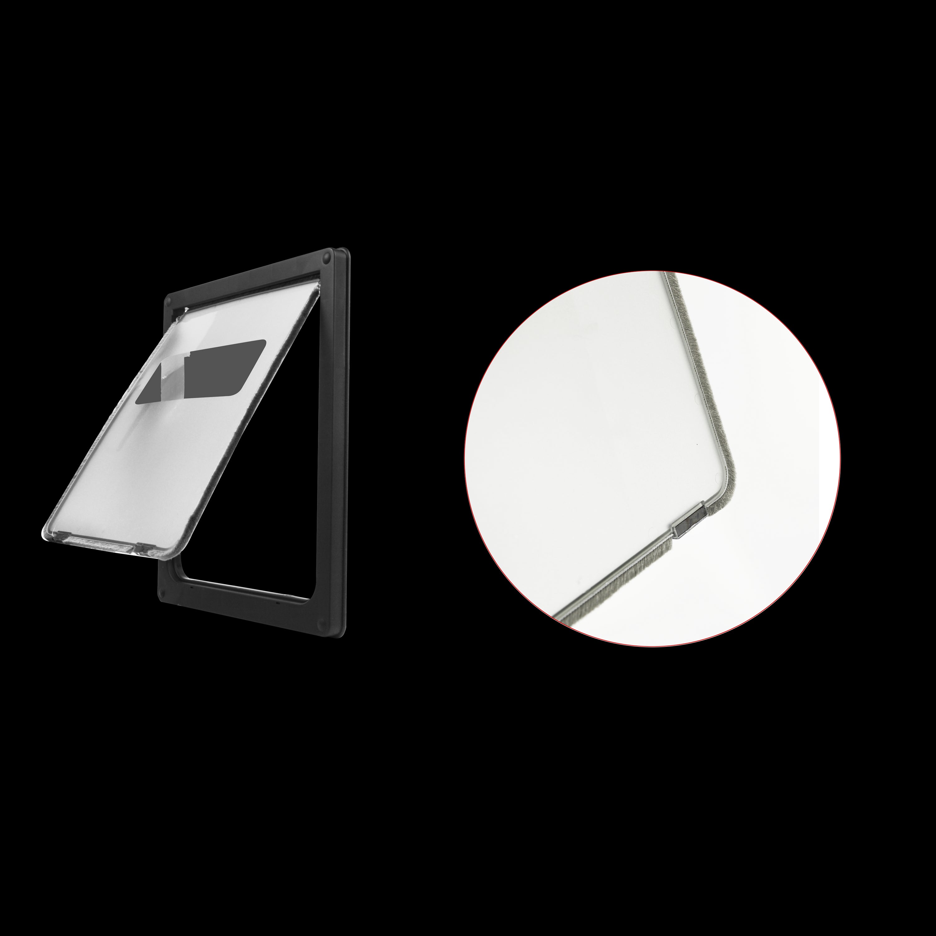 Pet Cat Dog Safe Security Flap Locking Door in black, featuring a two-way locking system and magnetic closure for easy pet access.